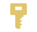 An icon of a yellow color golden key